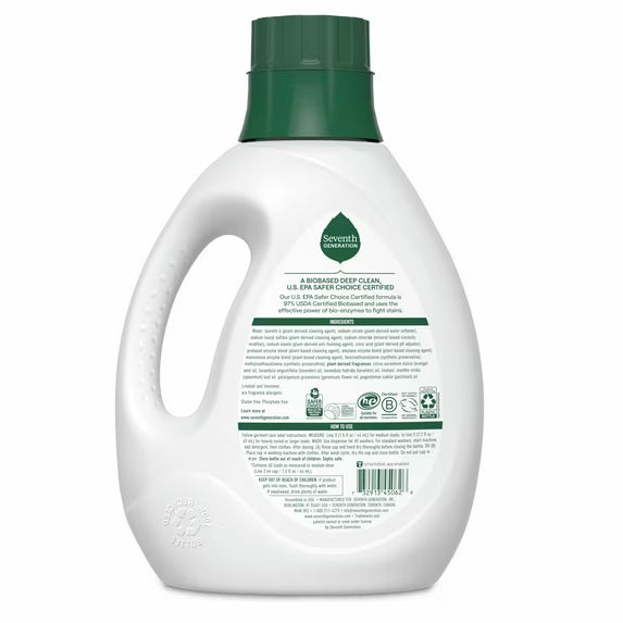 Seventh Generation Liquid Laundry Detergent Liquid, Floral Lavender, 90 fl oz, 60 Loads