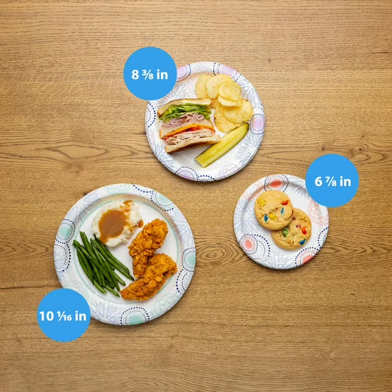 Great Value Disposable Paper Plates, 8.5", 100 Count