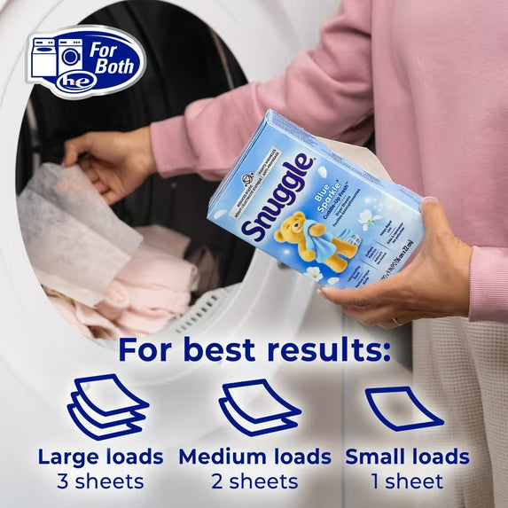 Snuggle Blue Sparkle Cuddle Up Fresh Dryer Sheets, 40 Count