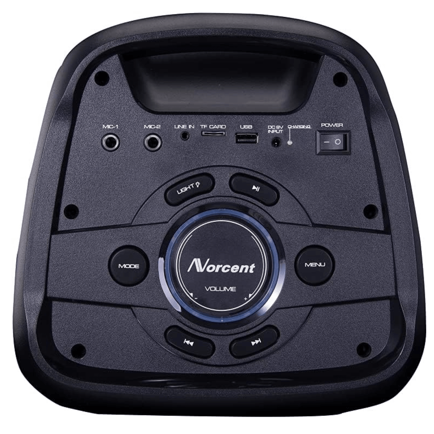 Norcent Dual 6.5" Portable Party Bluetooth Speaker with Flashing LED Lights