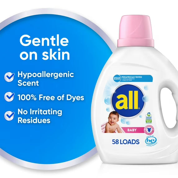all Baby Liquid Laundry Detergent, 73 oz, 58 Loads