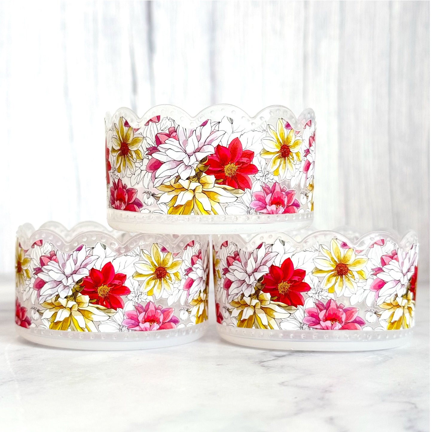 Summer Floral Scallop Tumbler Boot