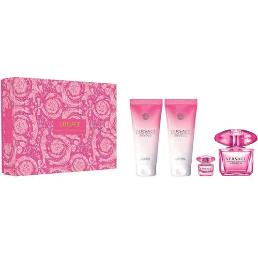 Bright Crystal Absolu By Versace For Women 4Pcs Set EDP Spray