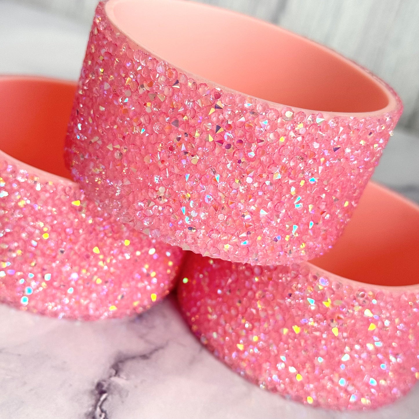 Messi Pink Druzy BLING Tumbler Boot -fits 40oz New!