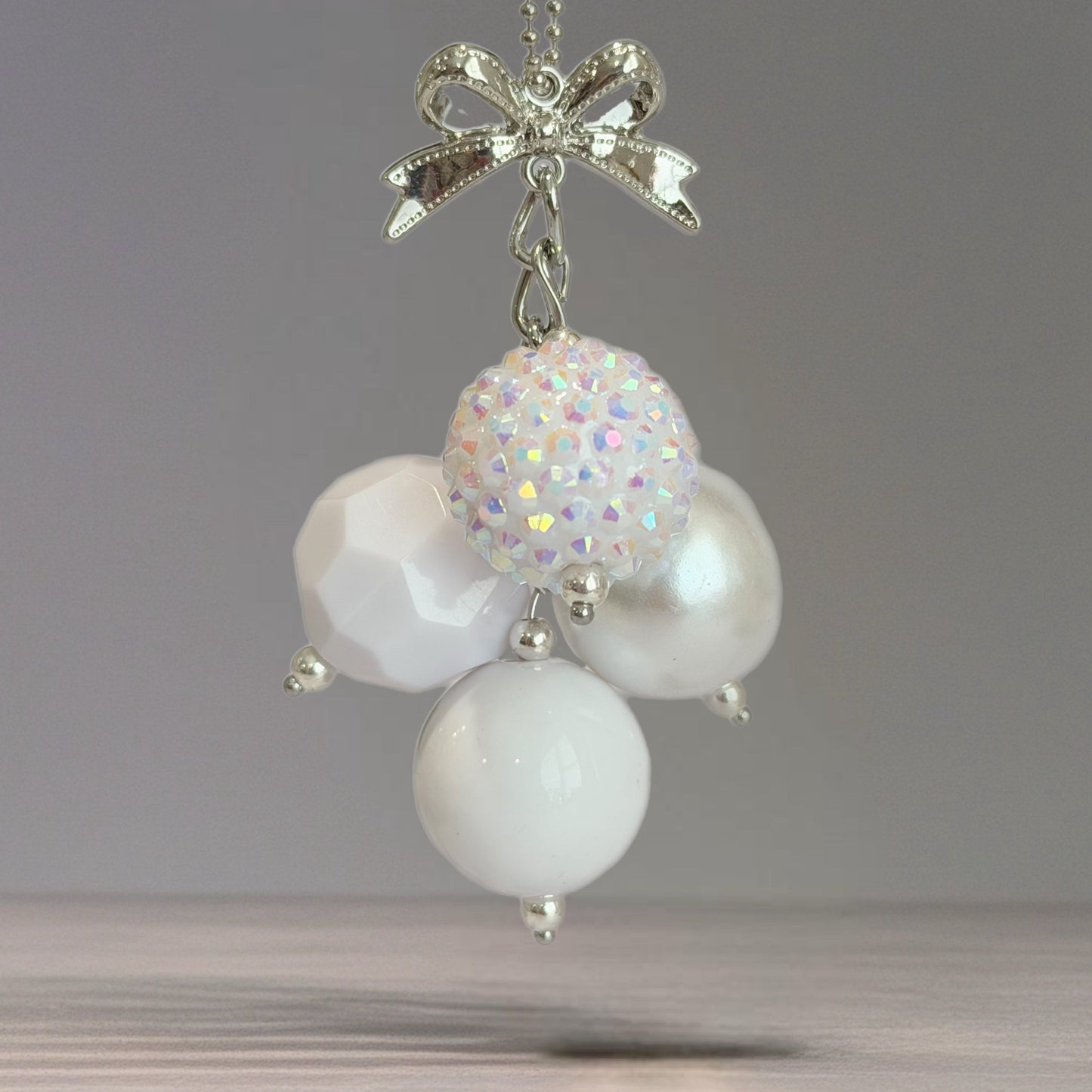 Frosted Snow Bauble Charm - Tumbler Handle Charm