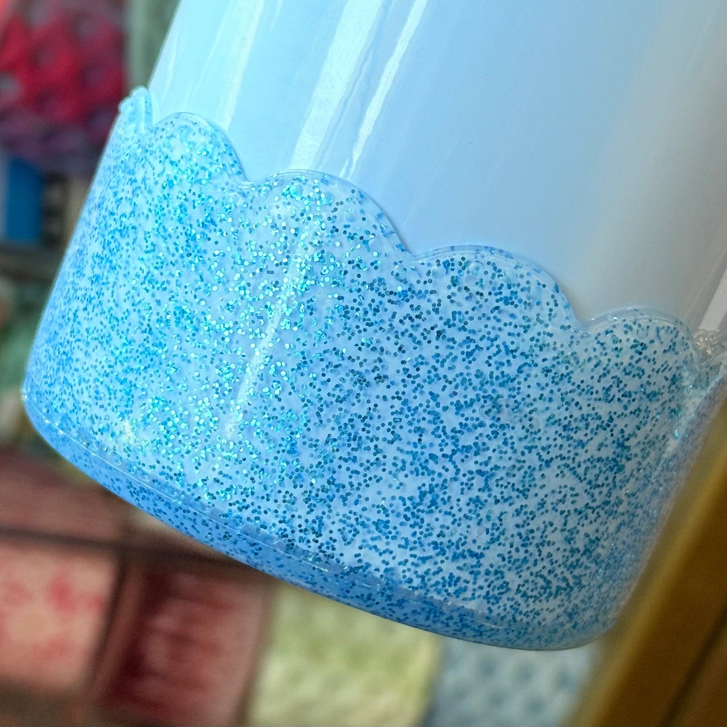 Blue Glitter Scalloped Tumbler Boot