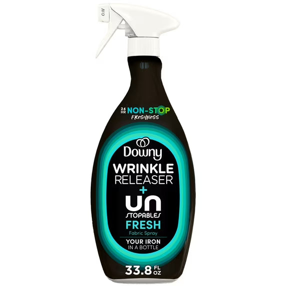 Downy Wrinkle Releaser and Refresher Fabric Spray, Unstopables Fresh Scent, 33.8 fl oz