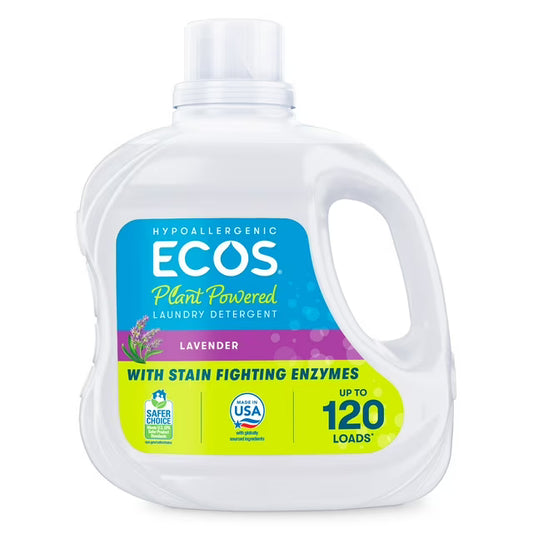 ECOS Hypoallergenic Liquid Laundry Detergent for Sensitive Skin, Free & Clear, 120 Loads, 110ozECOS Hypoallergenic Liquid Laundry Detergent for Sensitive Skin, Free & Clear, 120 Loads, 110oz