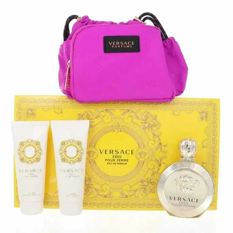 Eros Pour Femme By Versace For Women EDP Spray (4pc Gift Set)