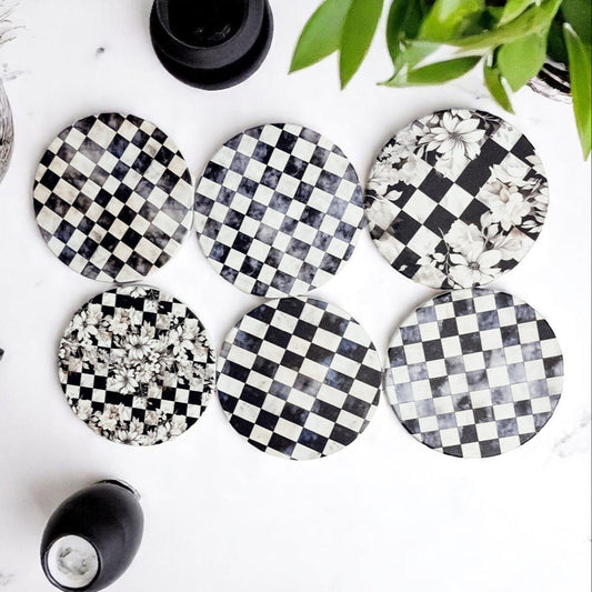 Courtly Check Coasters