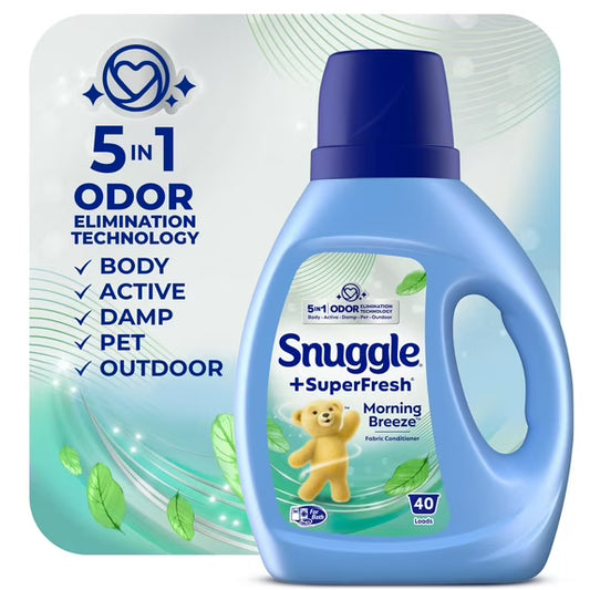 Snuggle SuperFresh Liquid Fabric Softener, Odor Eliminating, Morning Breeze, 40 Loads