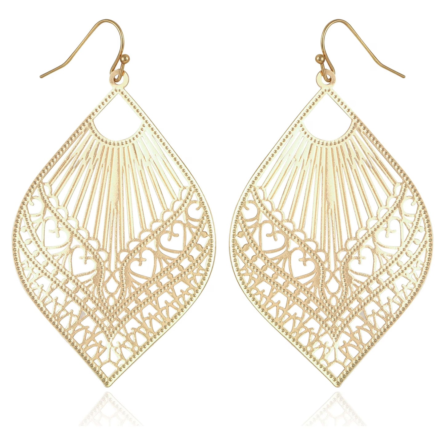 Time and Tru Women's Filagree Metal Boho Fishhook Basic Fashion Earrings