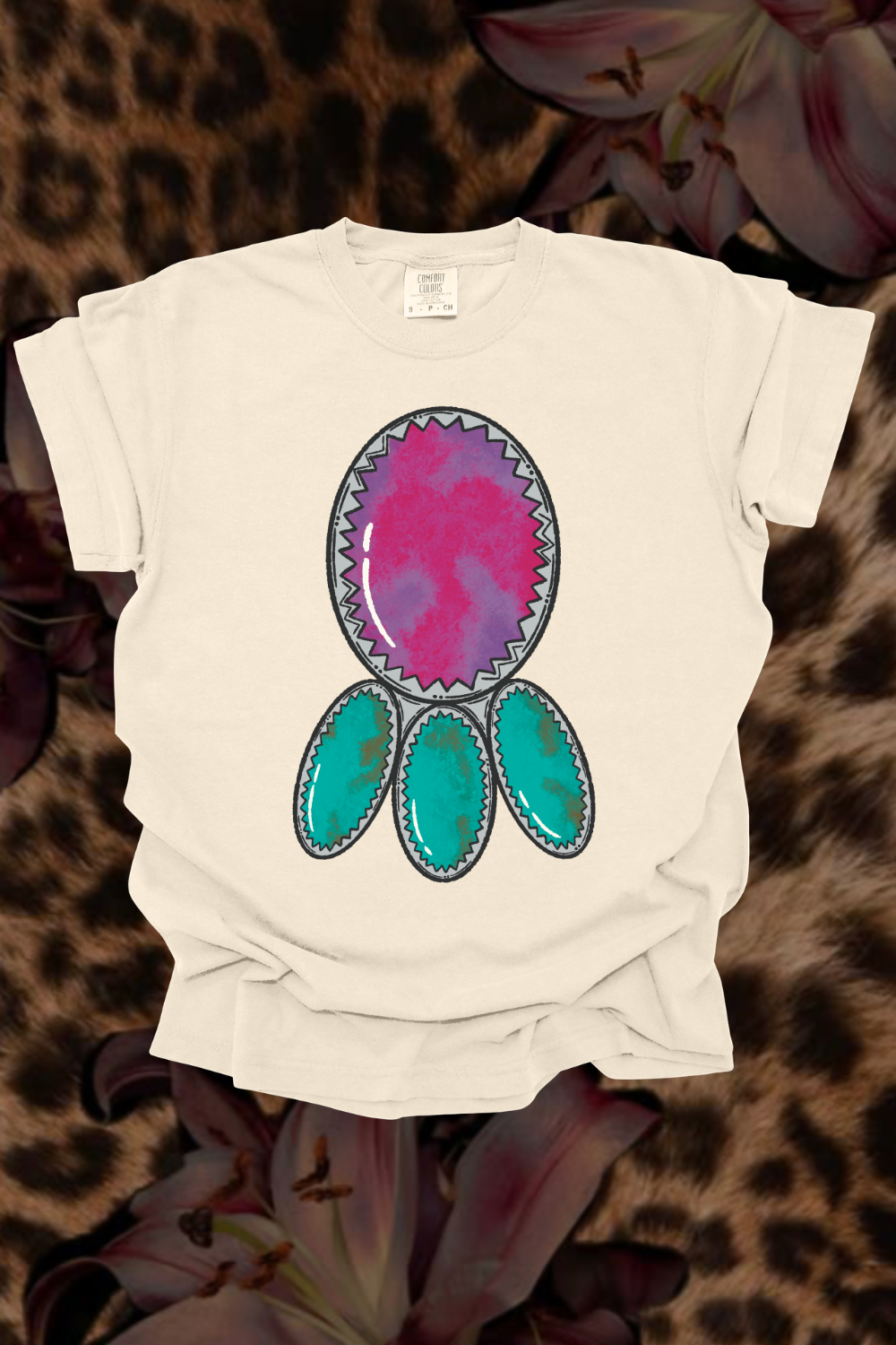 Pink Turquoise Graphic Tee