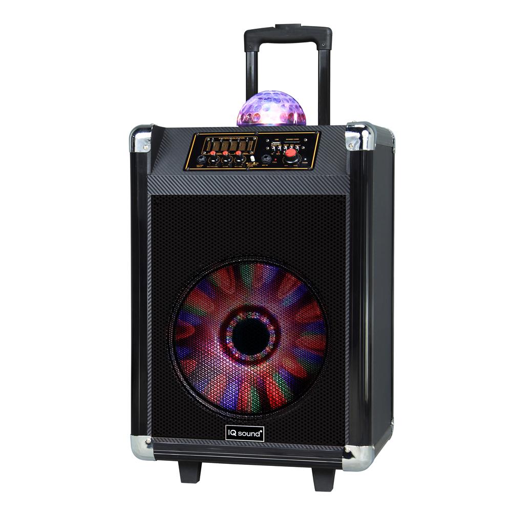IQ Sound 12" Portable Bluetooth Speaker with Disco Ball Light (IQ-3612DJBT)