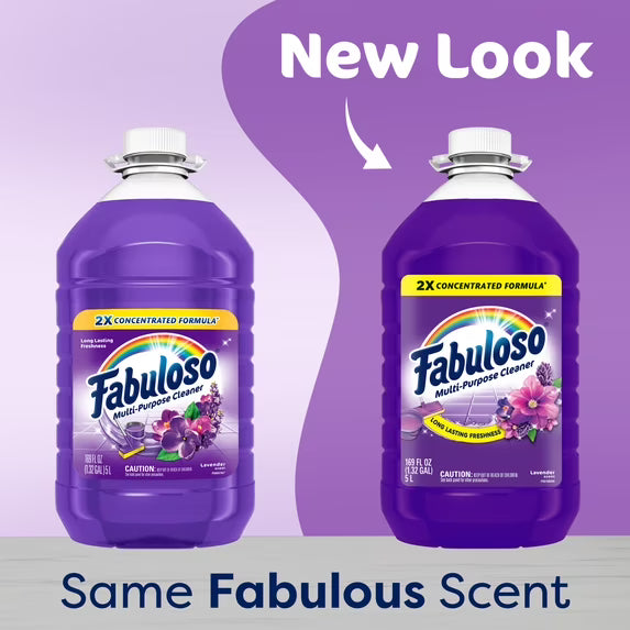 Fabuloso 2X Multi-Purpose Cleaner, No Rinse Floor Cleaner, Lavender Scent, 169 fl oz