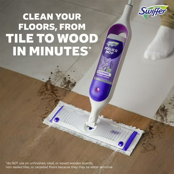 Swiffer Power Mop Floor Cleaning Solution with Lavender Scent, 25.3 fl oz, 3 Count