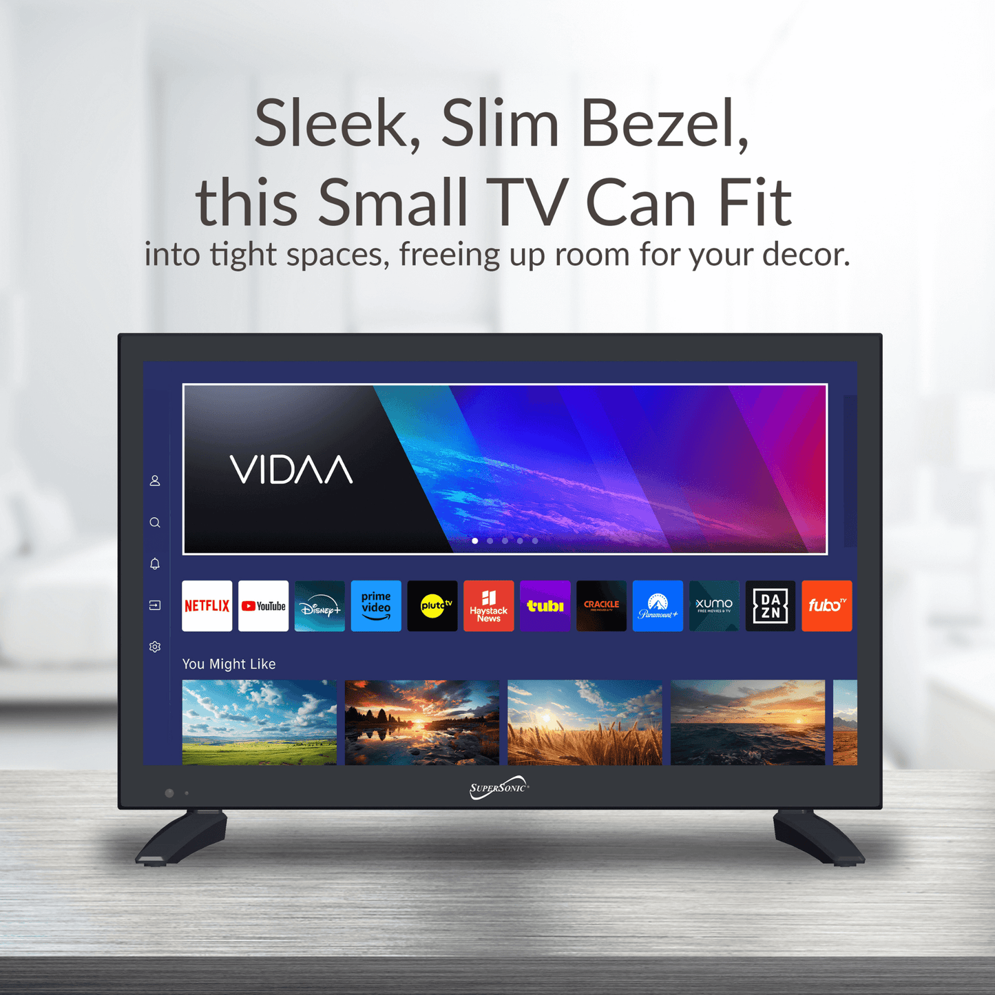 Supersonic 19" VIDAA ACDC Compatible LED Smart TV with Built-In WiFi