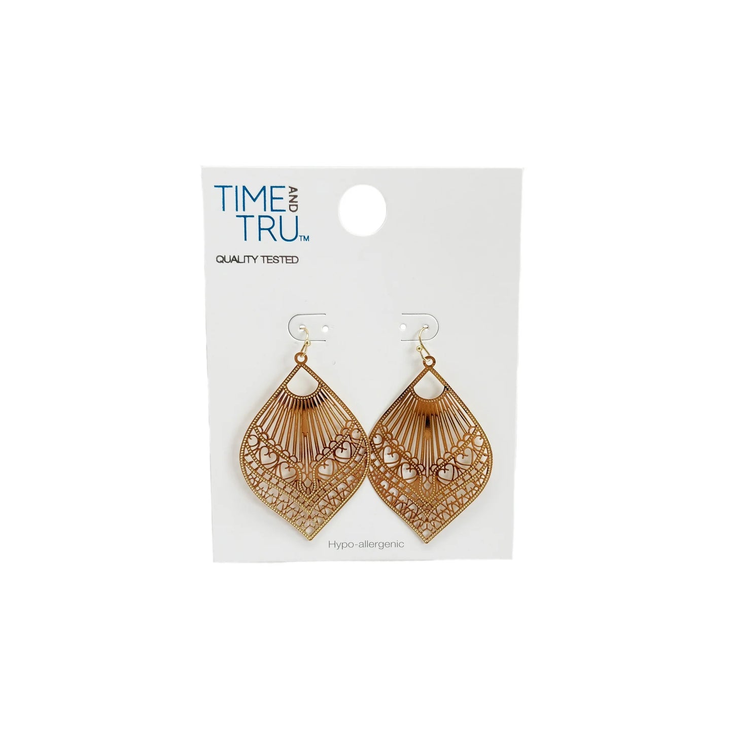Time and Tru Women's Filagree Metal Boho Fishhook Basic Fashion Earrings