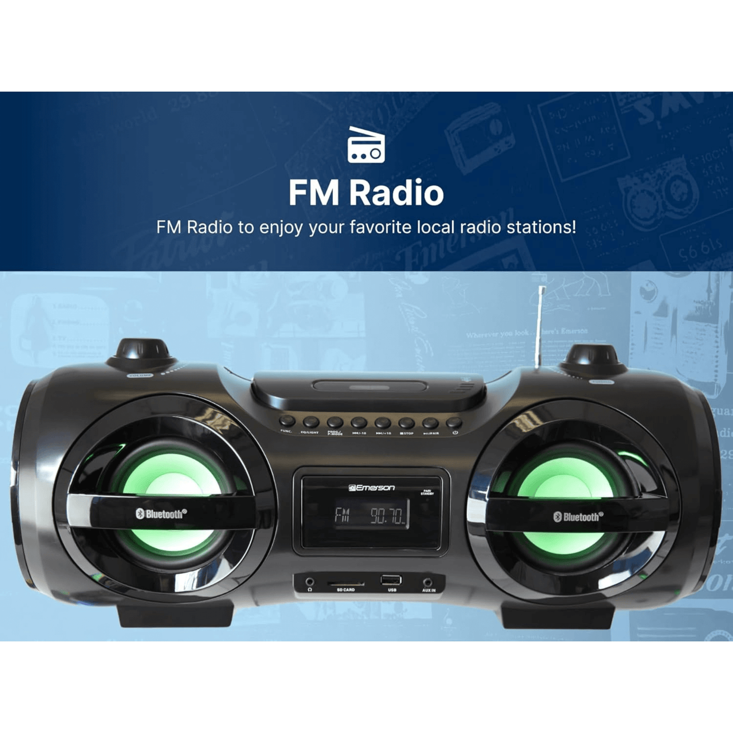 Emerson Retro Portable CD Boombox
