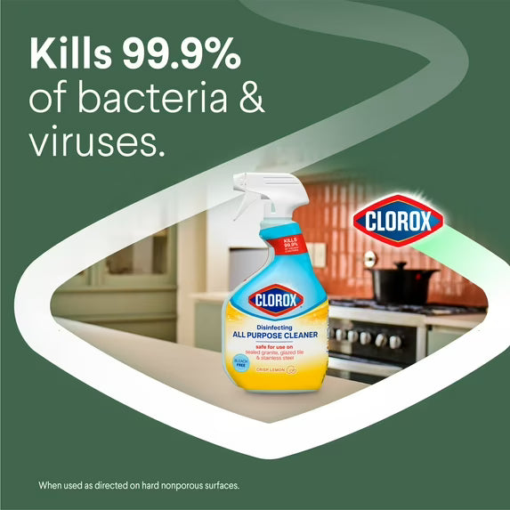 Clorox Disinfecting Bleach-Free All Purpose Cleaner, Crisp Lemon, 32 fl oz