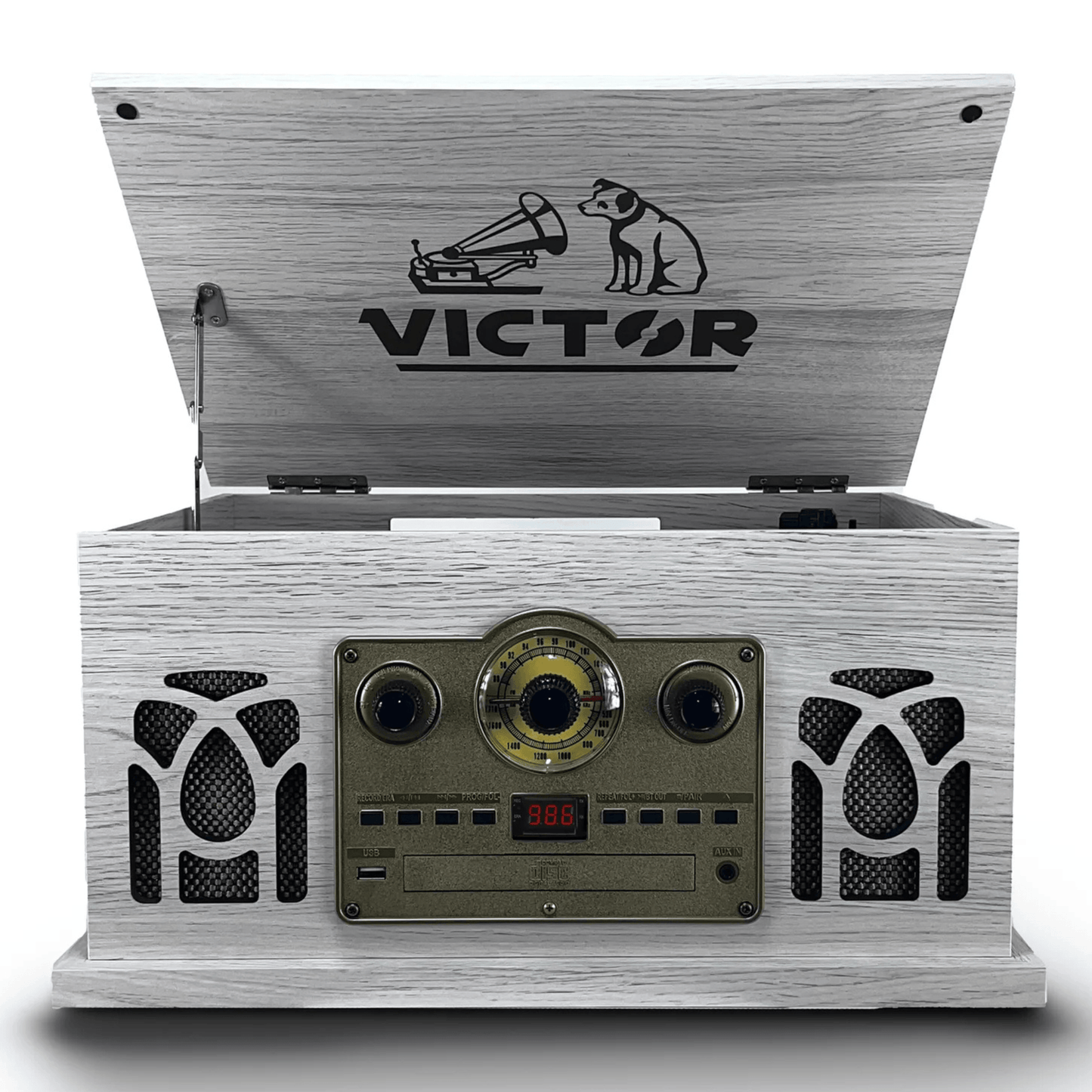 Victor Belmont 8-in-1 Wood Music Center White - Refurbished