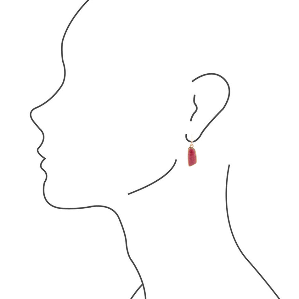 Bordeaux Quartz Slab Earrings