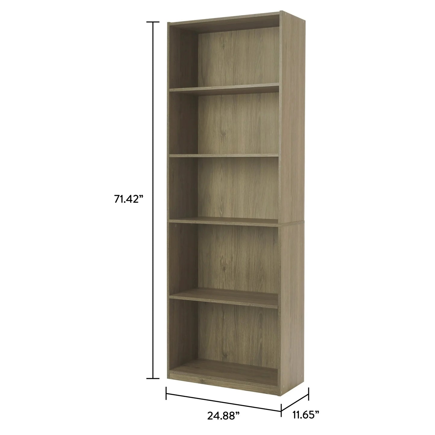 Mainstays 5-Shelf Bookcase with Adjustable Shelves