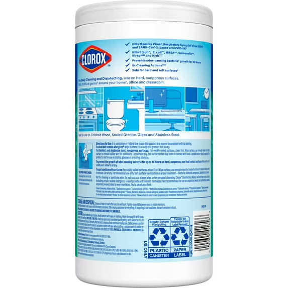 Clorox Bleach-Free Disinfecting and Cleaning Wipes, Fresh Scent, 75 Count