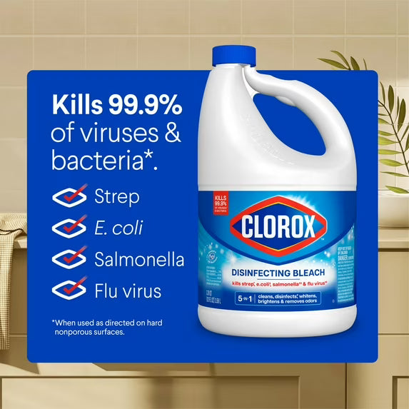 Clorox Disinfecting Liquid Bleach Cleaner, Regular Scent, 121 fl oz