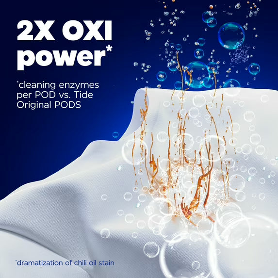 Tide PODS Laundry Detergent Pacs, Oxi Boost Power PODS with Stain Remover and Oxi Power, 45 count