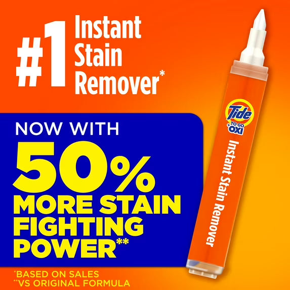Tide To Go Instant Laundry Stain Remover Pen and Spot Cleaner, Travel Size Stain Sticks, Fresh, 1.01 fl oz, 3 Count