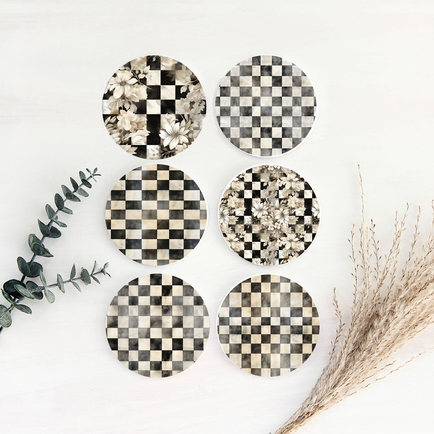Courtly Check Coasters