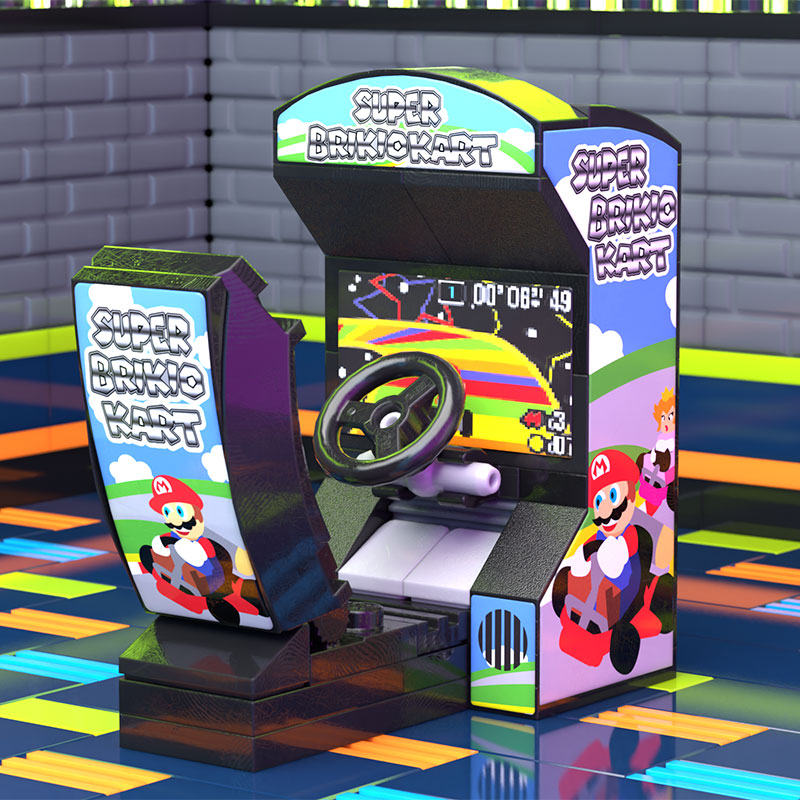 Super Brickio Kart - Custom Arcade Racing Game made using LEGO parts - B3 Customs