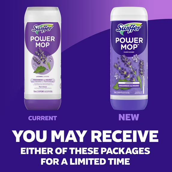 Swiffer Power Mop Floor Cleaning Solution with Lavender Scent, 25.3 fl oz, 3 Count