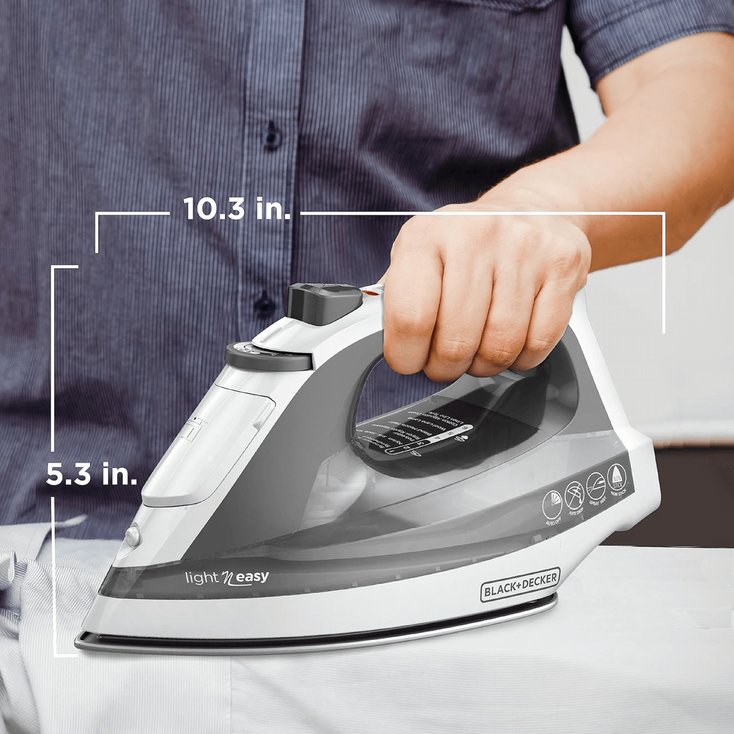 Black & Decker Light N Easy Auto-Shutoff Iron with Stainless Soleplate