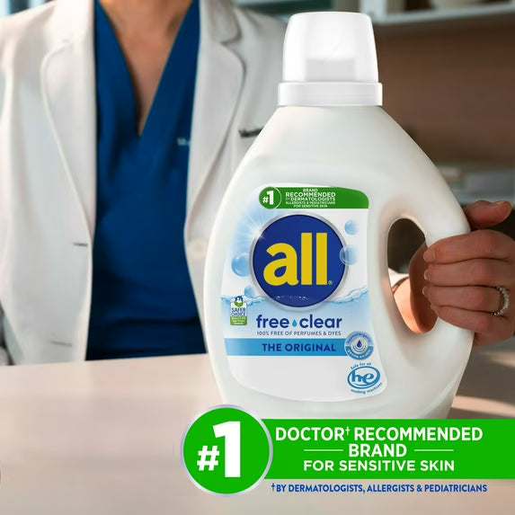 all Free Clear Liquid Laundry Detergent, 154 oz, 123 Loads
