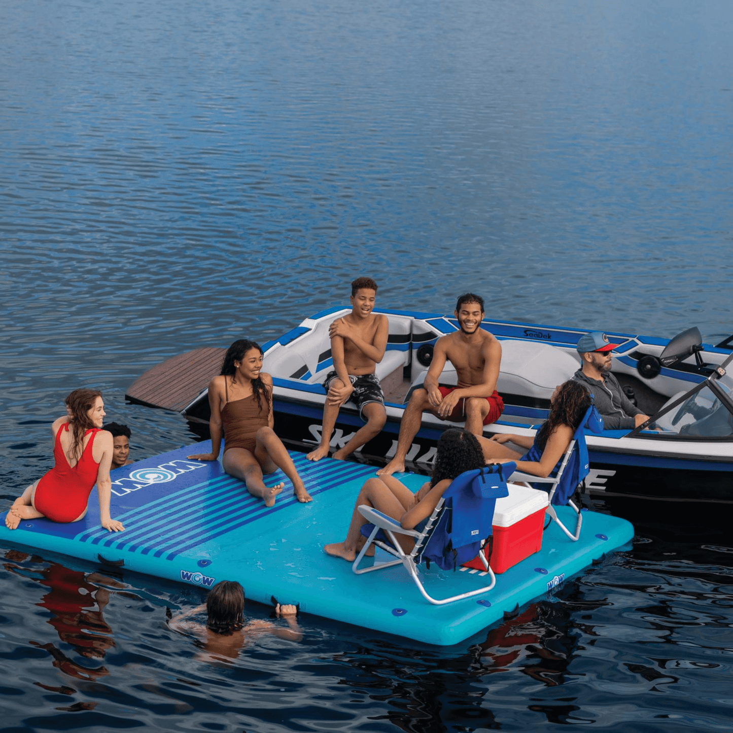 WOW Watersports 8'x5'x6" Drop Stitch Vacation Station Dock w 4 Handles