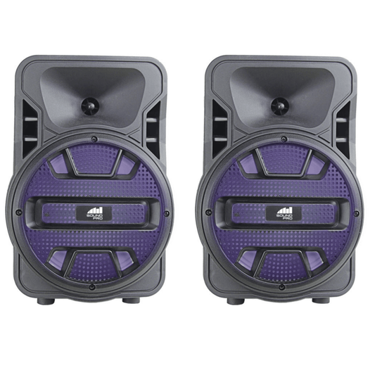 Naxa Dual 8" BT Party Speakers with Disco Light - Refurbished