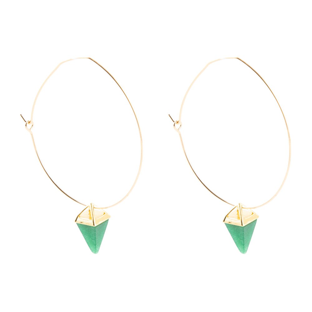 Delphi Green Agate Charm Earrings