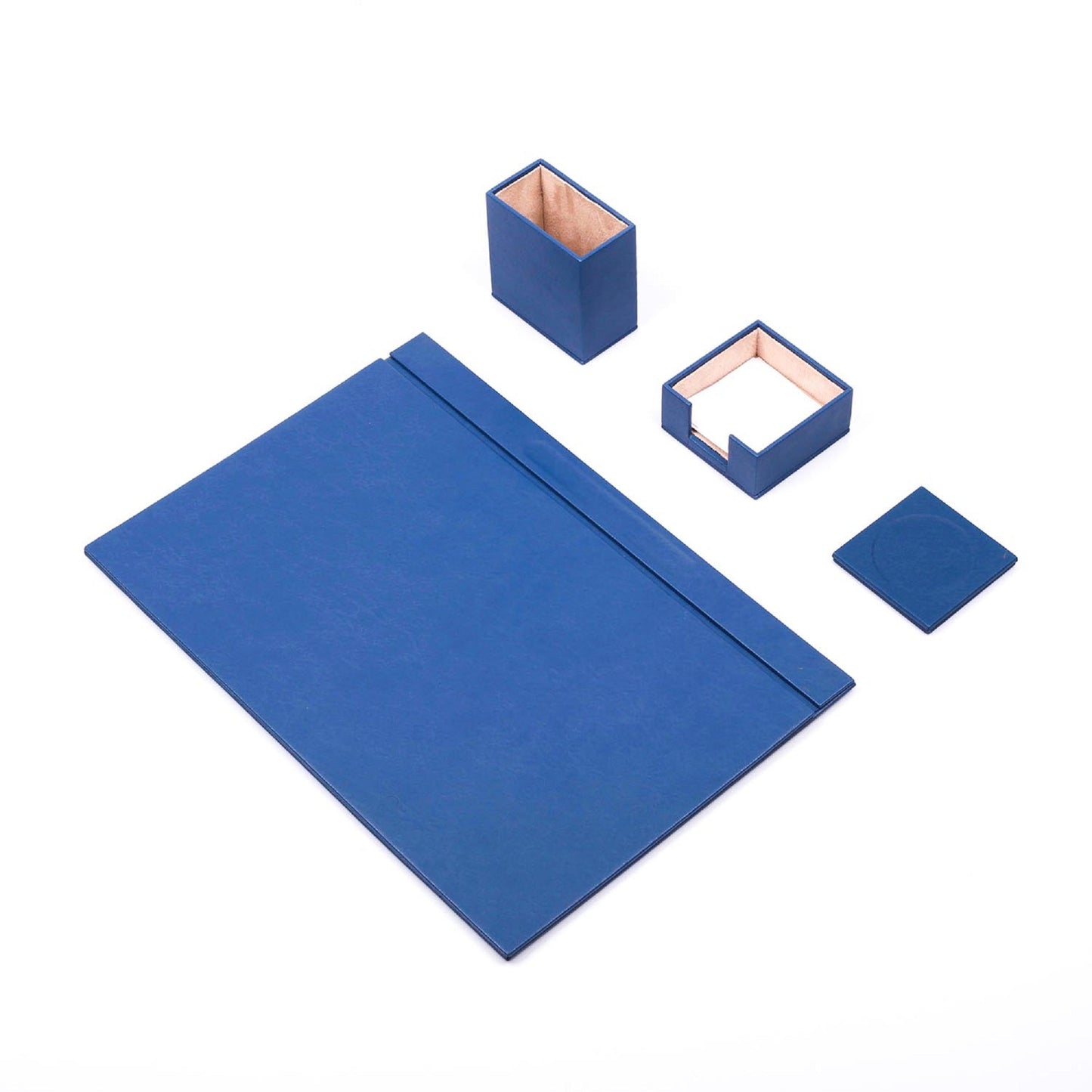 MOOG Leather Desk Set-4 Accessories- Gray - 4 PCS