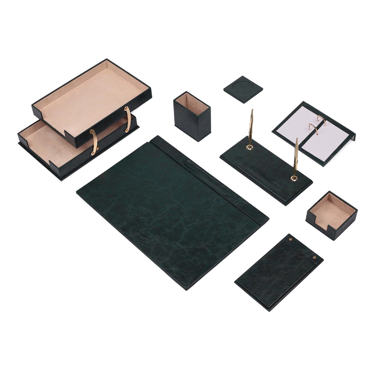 MOOG Leather Desk Set - Double Document Tray- Red - 10 PCS