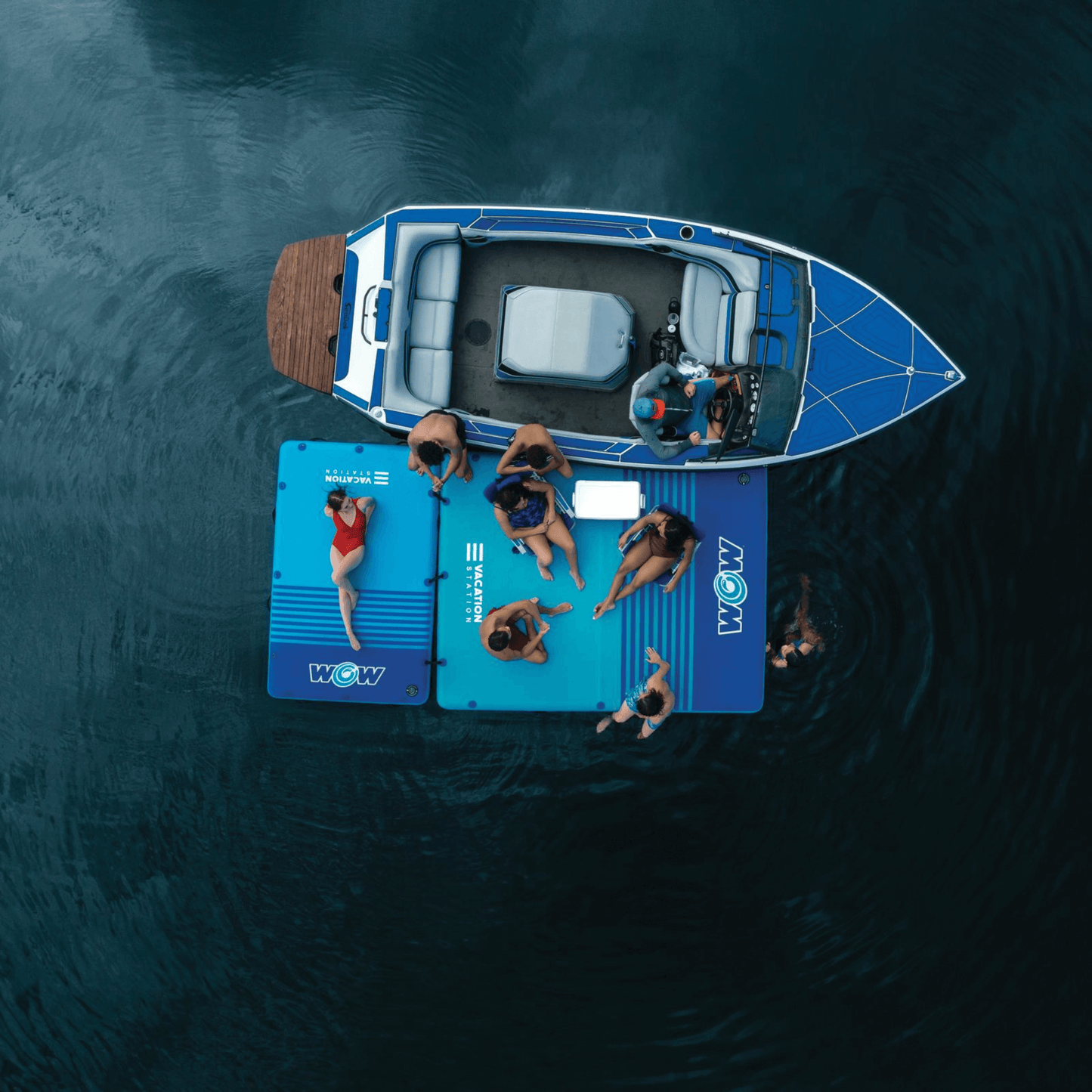 WOW Watersports 8'x5'x6" Drop Stitch Vacation Station Dock w 4 Handles