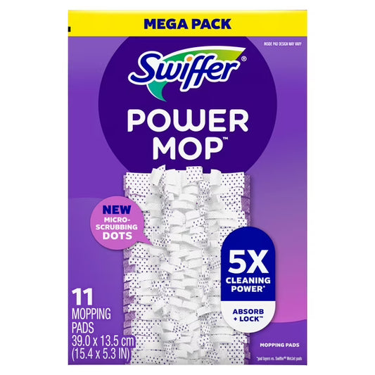 Swiffer PowerMop Multi-Surface Mopping Pad Refills, 11 count