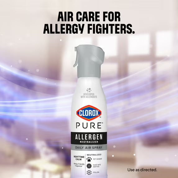 Clorox PURE Allergen Neutralizer Daily Air Spray, Nighttime Calm, 8 oz. Bottle