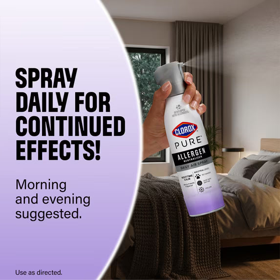 Clorox PURE Allergen Neutralizer Daily Air Spray, Nighttime Calm, 8 oz. Bottle