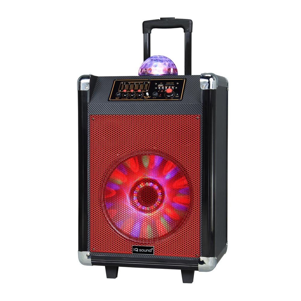 IQ Sound 12" Portable Bluetooth Speaker with Disco Ball Light (IQ-3612DJBT)