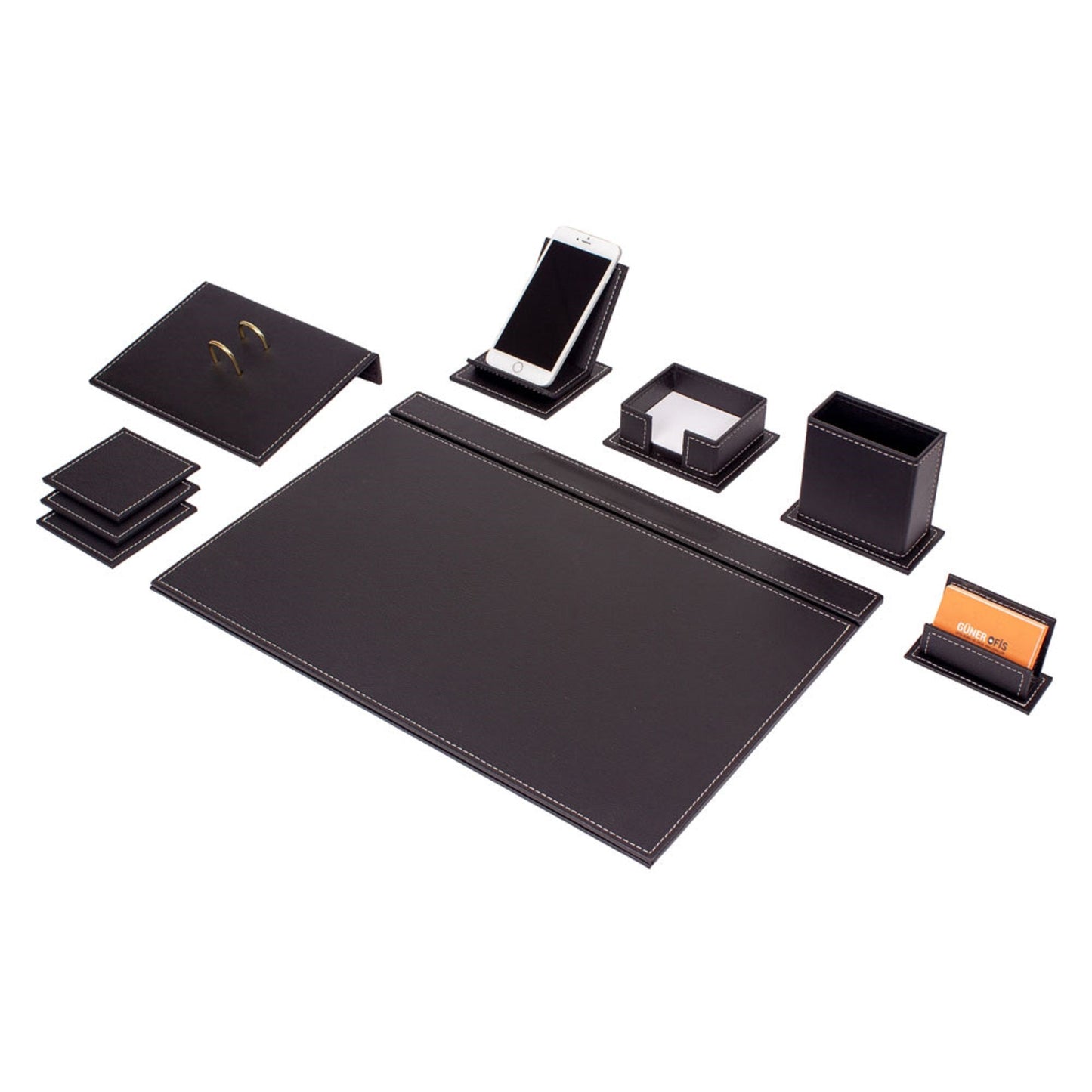 MOOG Luxury Desk Set-9 Accessories- White - 9 PCS