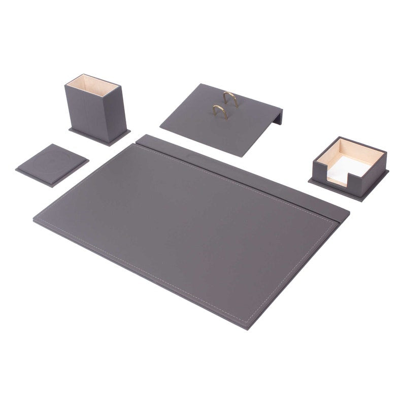 MOOG Leather Desk Set-5 Accessories -Red- 5 PCS
