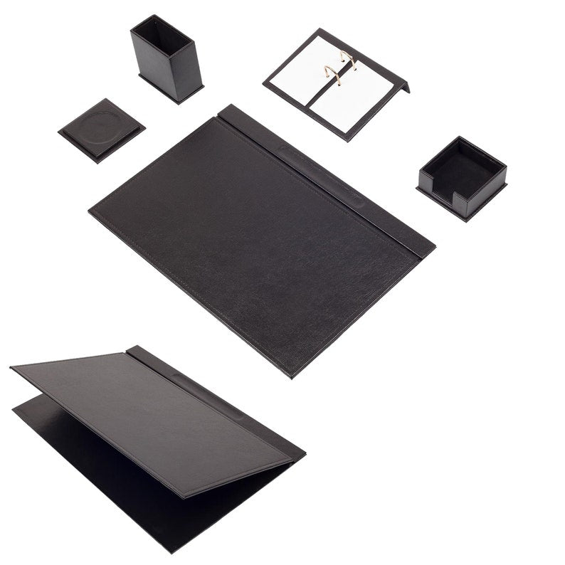MOOG Leather Desk Set-5 Accessories -Green - 5 PCS
