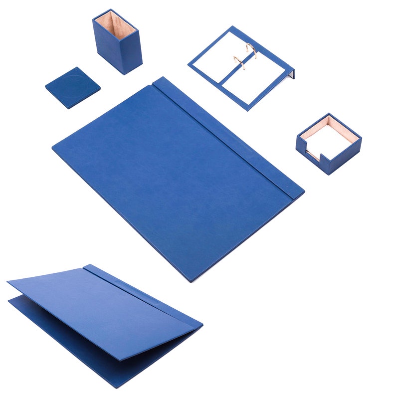 MOOG Leather Desk Set-5 Accessories -Red- 5 PCS